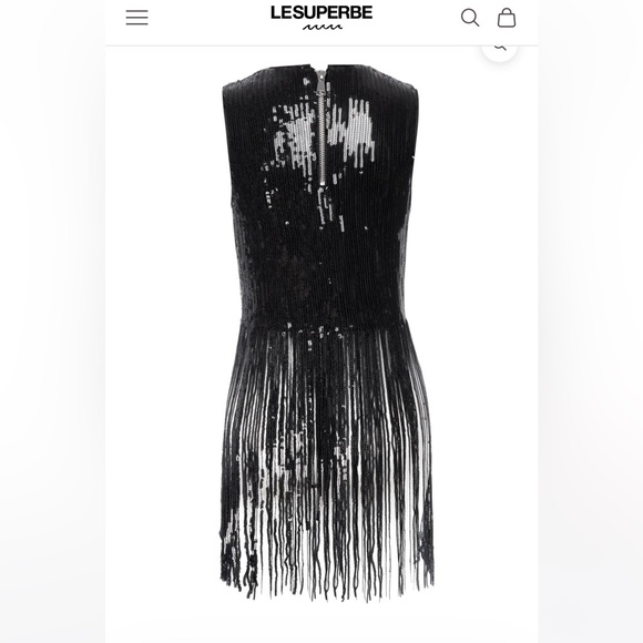 Le Superbe Size 6 NWT Stunning Volcanic Glass Fringed top, lined, back zipper - Picture 11 of 15